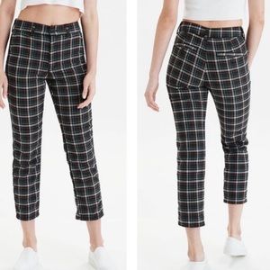 American Eagle Shepherd’s Check Hi Stretch Super Hi-Rise Skinny Trouser Size 2